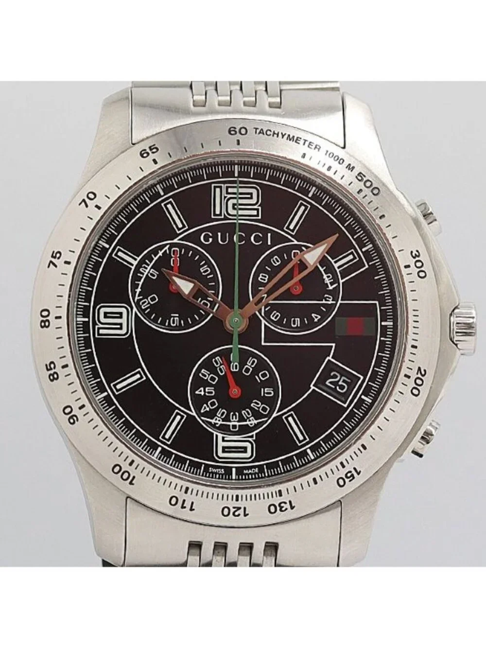 Gucci 126.2 Quartz Date Chronograph Black Dial Watch